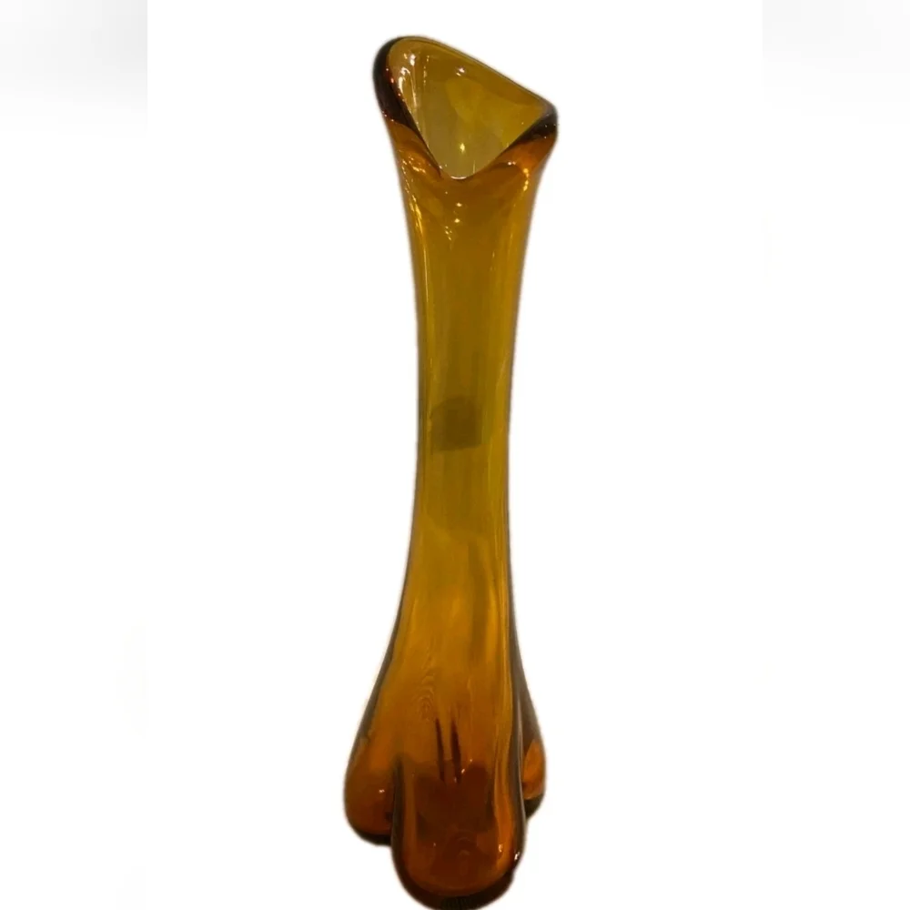 Viking Glass Bud Vase Orange MCM Mid Century Retro Modern Vintage